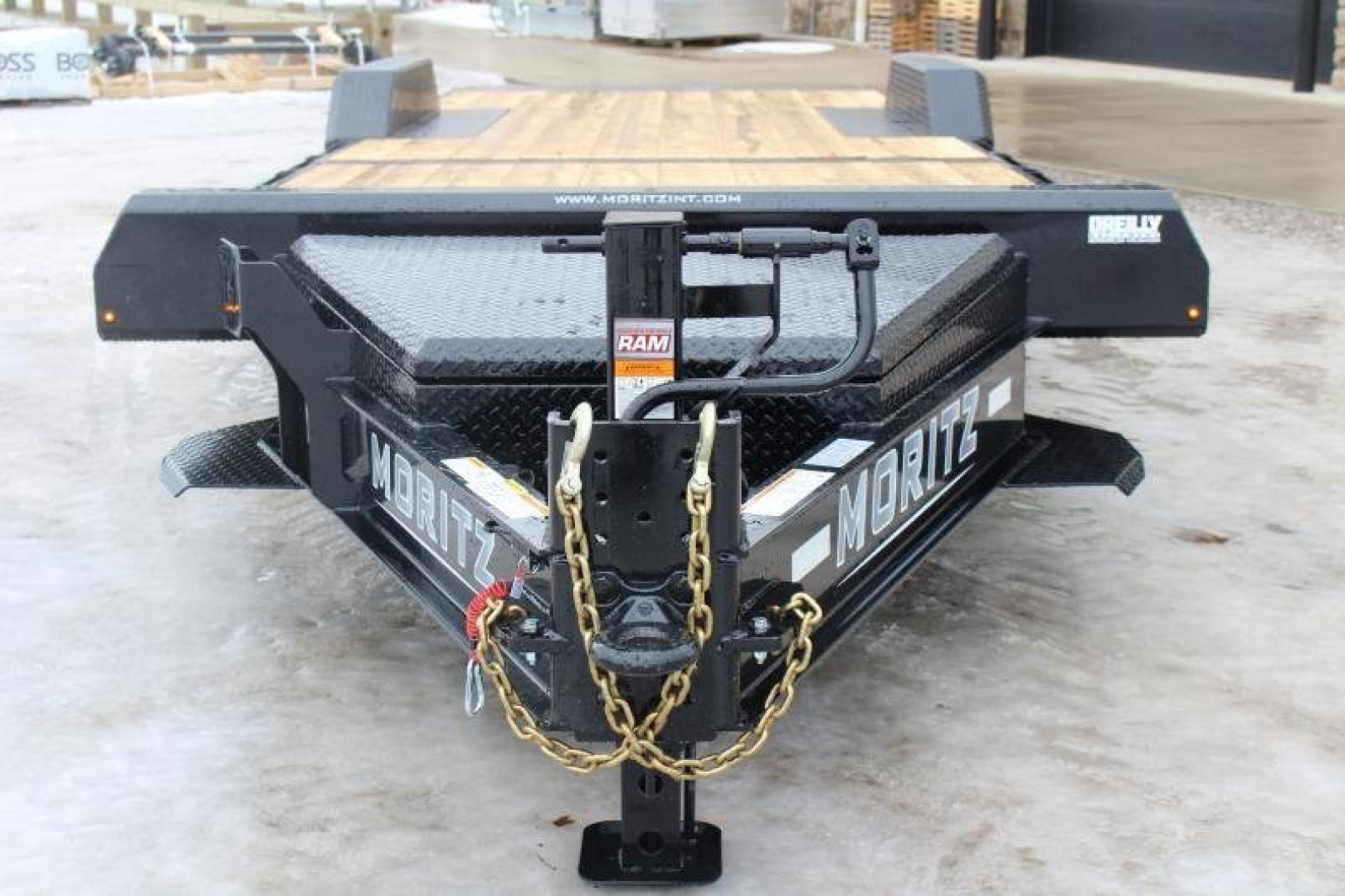 New 2025 Moritz 7' x 16' + 8' Low Pro - Gravity Tilt - Equipment Trailer - 22900# GVW