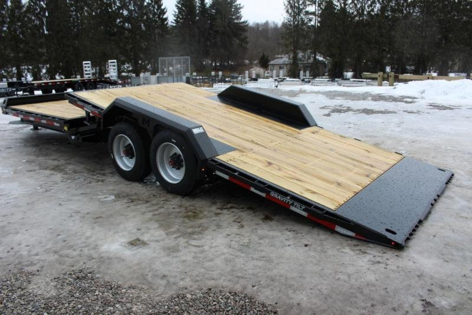 New 2025 Moritz 7' x 16' + 8' Low Pro - Gravity Tilt - Equipment Trailer - 22900# GVW