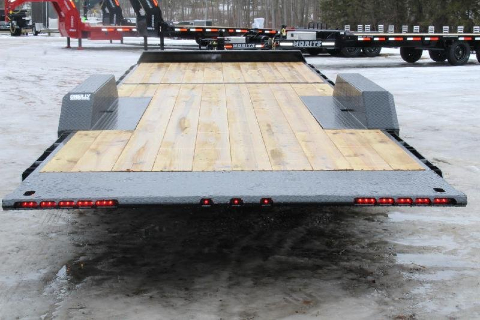 New 2025 Moritz 7' x 16' + 8' Low Pro - Gravity Tilt - Equipment Trailer - 22900# GVW