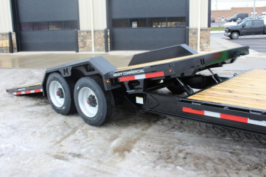 New 2025 Moritz 7' x 16' + 8' Low Pro - Gravity Tilt - Equipment Trailer - 22900# GVW