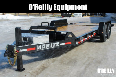 New 2025 Moritz 7' x 14' + 6' Low Pro - Hydraulic Power Tail - Equipment Trailer - 16000# GVW