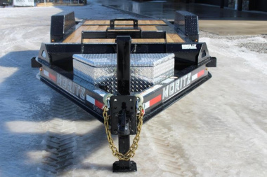 New 2025 Moritz 7' x 14' + 6' Low Pro - Hydraulic Power Tail - Equipment Trailer - 16000# GVW