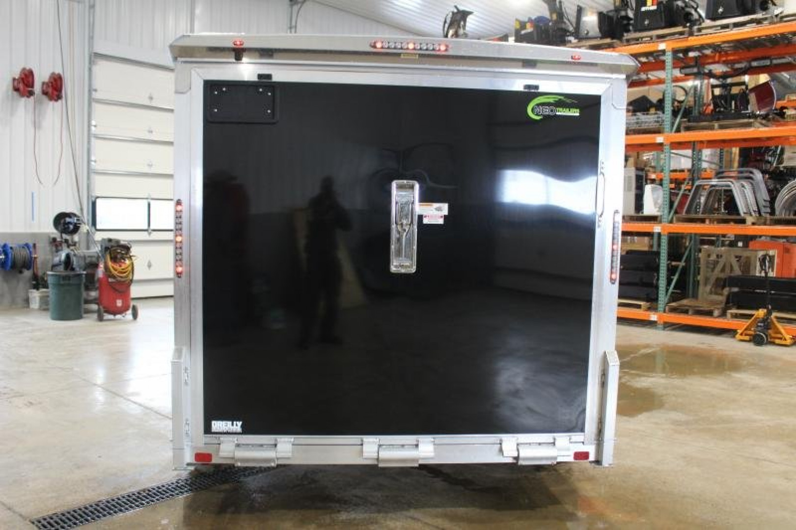 New 2025 NEO NAM 7.5' x 12' Aluminum Enclosed Motorcycle UTV Trailer - RAMP DOOR - 6.5' Interior Height - 7000# GVW