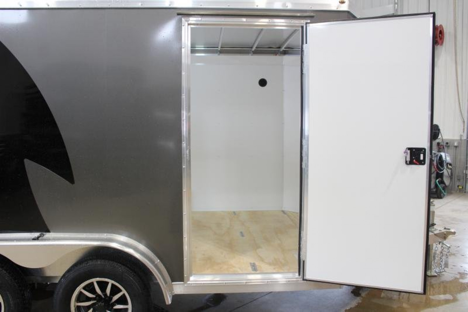 New 2025 NEO NAM 7.5' x 12' Aluminum Enclosed Motorcycle UTV Trailer - RAMP DOOR - 6.5' Interior Height - 7000# GVW