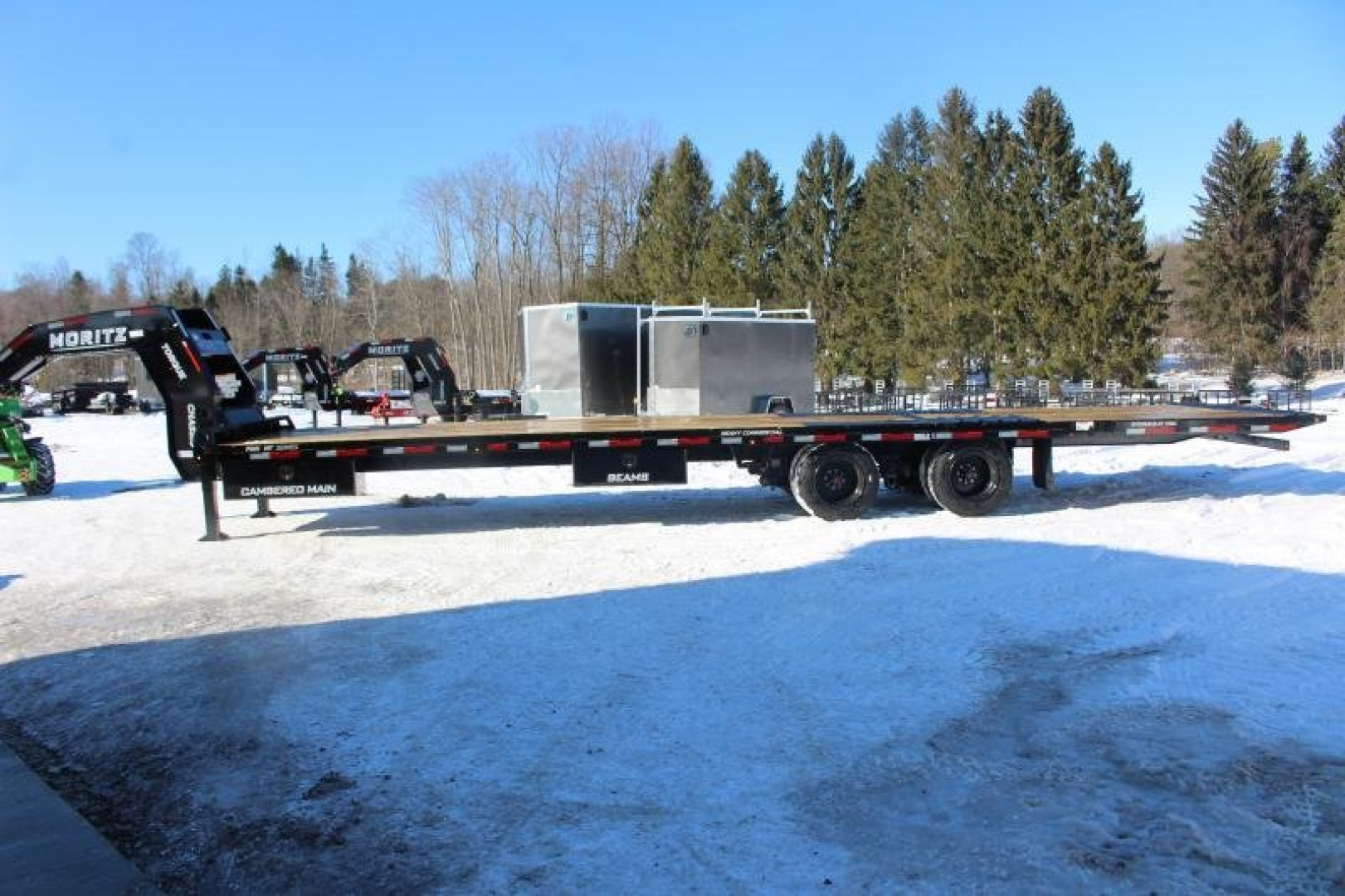 New 2025 Moritz FDGH Hydraulic Tail 34' GOOSENECK Deckover Flatbed Trailer- 25900# GVW