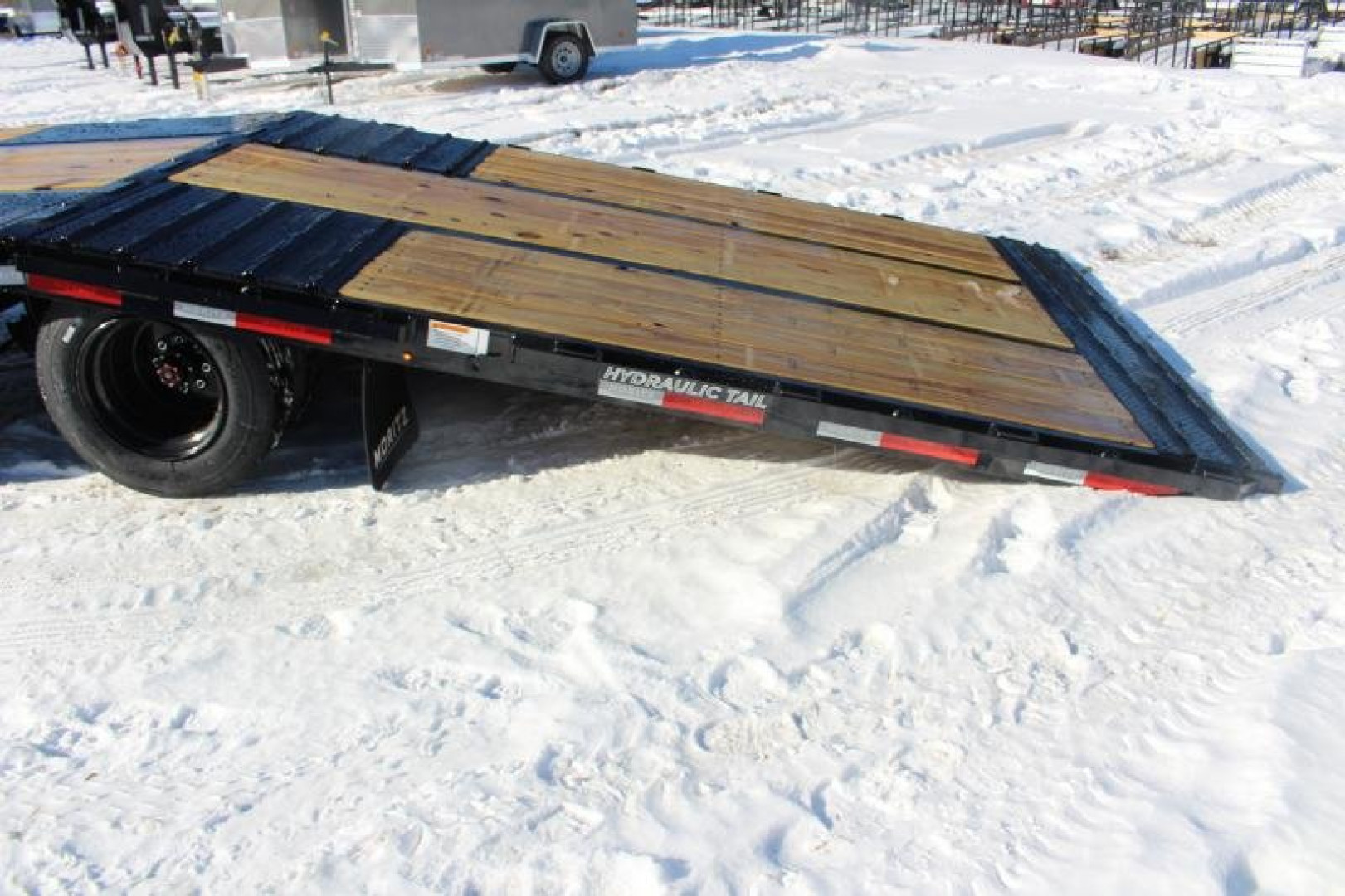 New 2025 Moritz FDGH Hydraulic Tail 34' GOOSENECK Deckover Flatbed Trailer- 25900# GVW