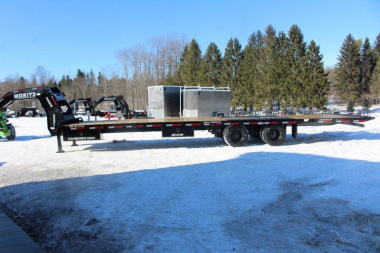 New 2025 Moritz FDGH Hydraulic Tail 34' GOOSENECK Deckover Flatbed Trailer- 25900# GVW