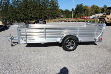 New 2025 Hillsboro 6' 6"  x 12' Aluminum Utility Trailer- 2990# GVW - Bi-Fold Ramp - Removable Side Panels