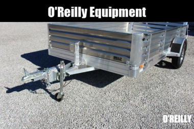 New 2025 Hillsboro 6' 6   x 12' Aluminum Utility Trailer- 2990# GVW - Bi-Fold Ramp - Removable Side Panels