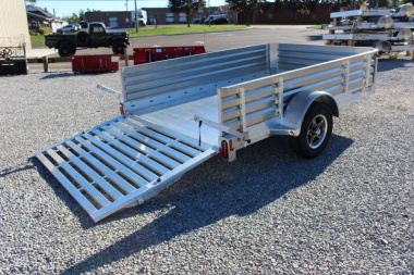 New 2025 Hillsboro 6' 6"  x 10' Aluminum Utility Trailer- 2990# GVW - Bi-Fold Ramp - Removable Side Panels
