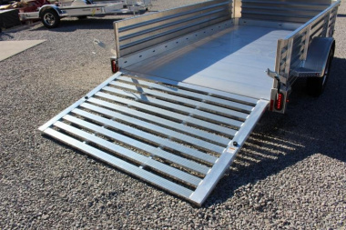 New 2025 Hillsboro 6' 6"  x 12' Aluminum Utility Trailer- 2990# GVW - Bi-Fold Ramp - Removable Side Panels