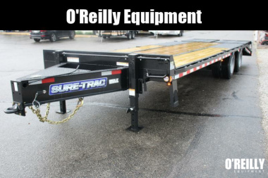 New 2025 Sure-Trac 8.5' x 20' + 5' Low Profile Beaver Tail Deckover Flatbed - 32,000# GVW