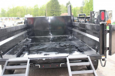 New 2025 Sure-Trac 7' x 12' + 4' Front Platform - Hydraulic Dump Trailer - Scissor Lift - Steel Ramps - 14000# GVW