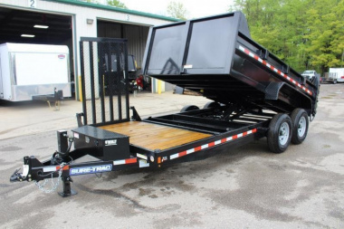 New 2025 Sure-Trac 7' x 12' + 4' Front Platform - Hydraulic Dump Trailer - Scissor Lift - Steel Ramps - 14000# GVW