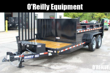 New 2025 Sure-Trac 7' x 12' + 4' Front Platform - Hydraulic Dump Trailer - Scissor Lift - Steel Ramps - 14000# GVW
