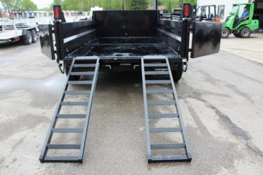 New 2025 Sure-Trac 7' x 12' + 4' Front Platform - Hydraulic Dump Trailer - Scissor Lift - Steel Ramps - 14000# GVW