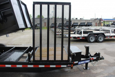 New 2025 Sure-Trac 7' x 12' + 4' Front Platform - Hydraulic Dump Trailer - Scissor Lift - Steel Ramps - 14000# GVW