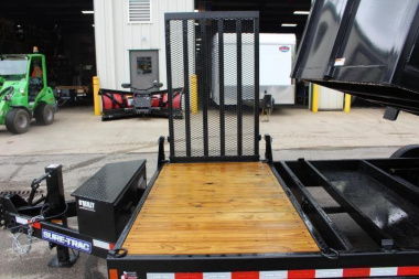 New 2025 Sure-Trac 7' x 12' + 4' Front Platform - Hydraulic Dump Trailer - Scissor Lift - Steel Ramps - 14000# GVW