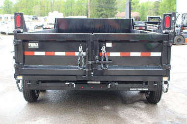 New 2025 Sure-Trac 7' x 12' + 4' Front Platform - Hydraulic Dump Trailer - Scissor Lift - Steel Ramps - 14000# GVW