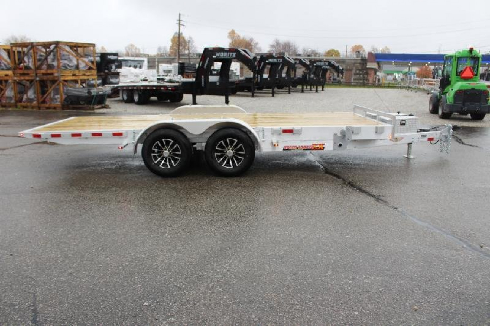 New 2024 H & H Trailer 6'10" x 18' Speed Loader Power Tilt Aluminum Car Hauler - 9900# GVW