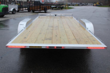 New 2024 H & H Trailer 6'10" x 18' Speed Loader Power Tilt Aluminum Car Hauler - 9900# GVW