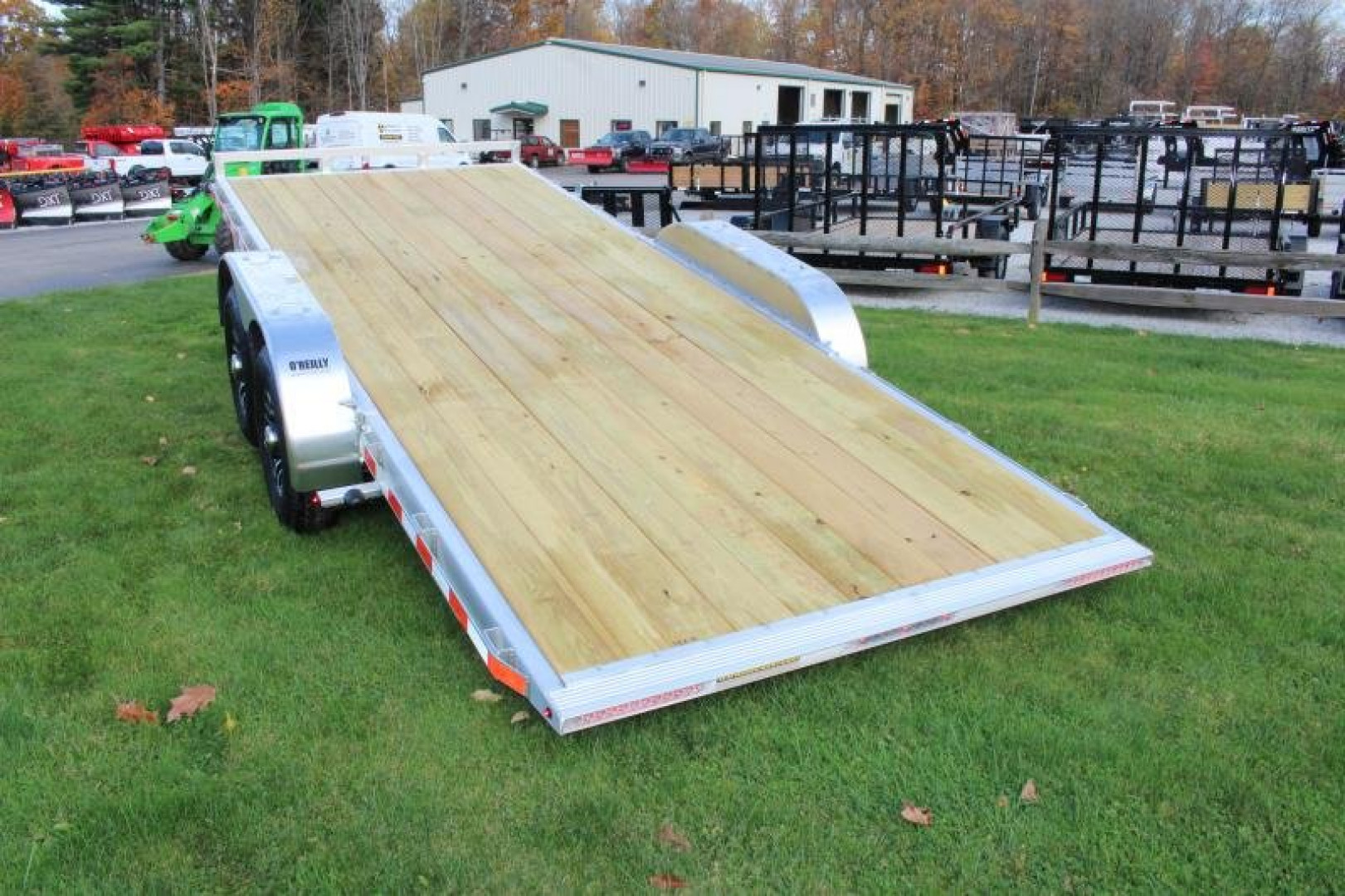 New 2024 H & H Trailer 7' x 18' Speed Loader Power Tilt Aluminum Car Hauler - 14000# GVW