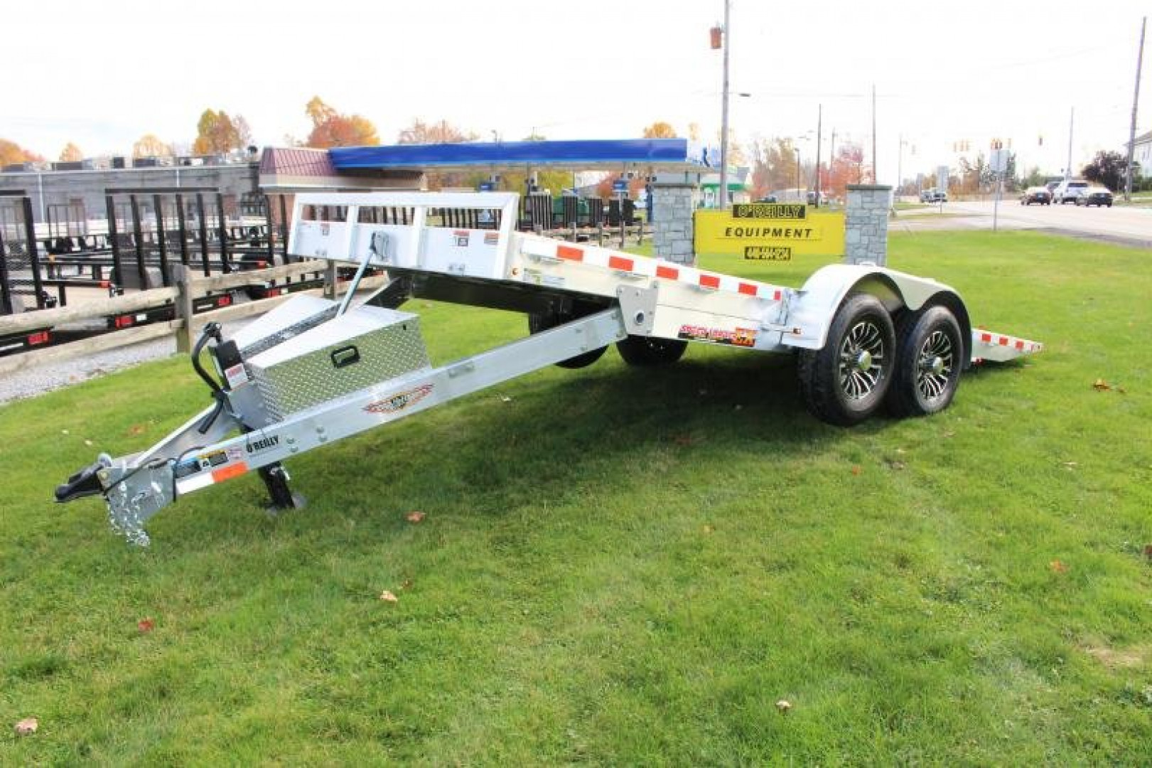 New 2024 H & H Trailer 7' x 18' Speed Loader Power Tilt Aluminum Car Hauler - 14000# GVW