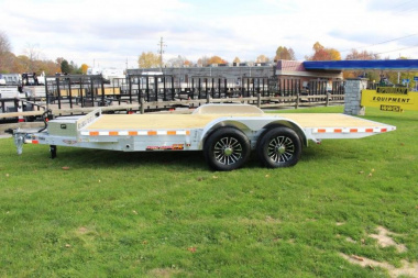 New 2024 H & H Trailer 7' x 18' Speed Loader Power Tilt Aluminum Car Hauler - 14000# GVW