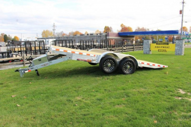 New 2024 H & H Trailer 7' x 18' Speed Loader Power Tilt Aluminum Car Hauler - 14000# GVW