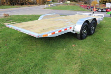 New 2024 H & H Trailer 7' x 18' Speed Loader Power Tilt Aluminum Car Hauler - 14000# GVW