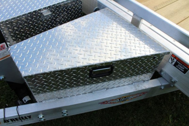 New 2024 H & H Trailer 7' x 18' Speed Loader Power Tilt Aluminum Car Hauler - 14000# GVW
