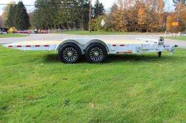 New 2024 H & H Trailer 7' x 18' Speed Loader Power Tilt Aluminum Car Hauler - 14000# GVW
