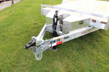 New 2024 H & H Trailer 7' x 18' Speed Loader Power Tilt Aluminum Car Hauler - 14000# GVW