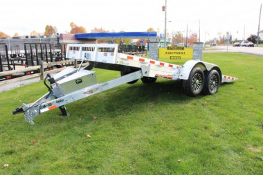 New 2024 H & H Trailer 7' x 18' Speed Loader Power Tilt Aluminum Car Hauler - 14000# GVW