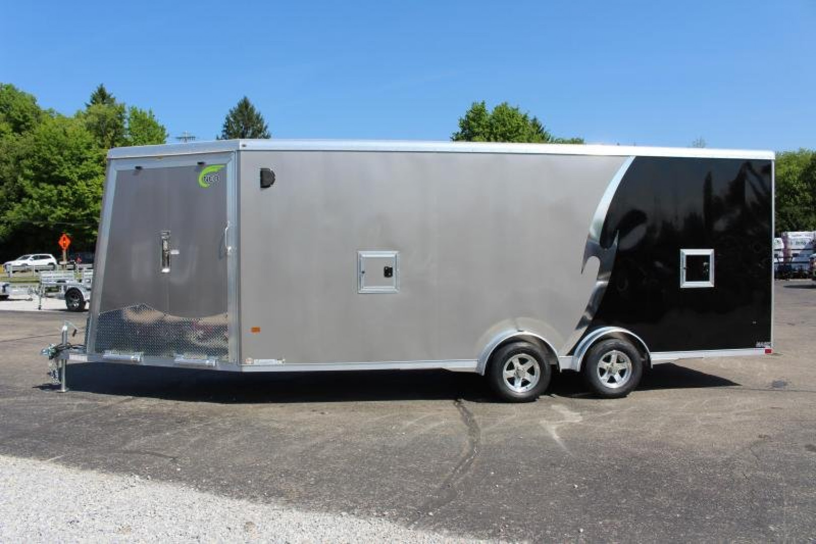 New 2022 NEO NASX 7.5' x 25' Aluminum All Sport X Enclosed Trailer - Ramp Door - Front Ramp - 7.5' Interior - Dual Fuel Doors - 7000# GVW