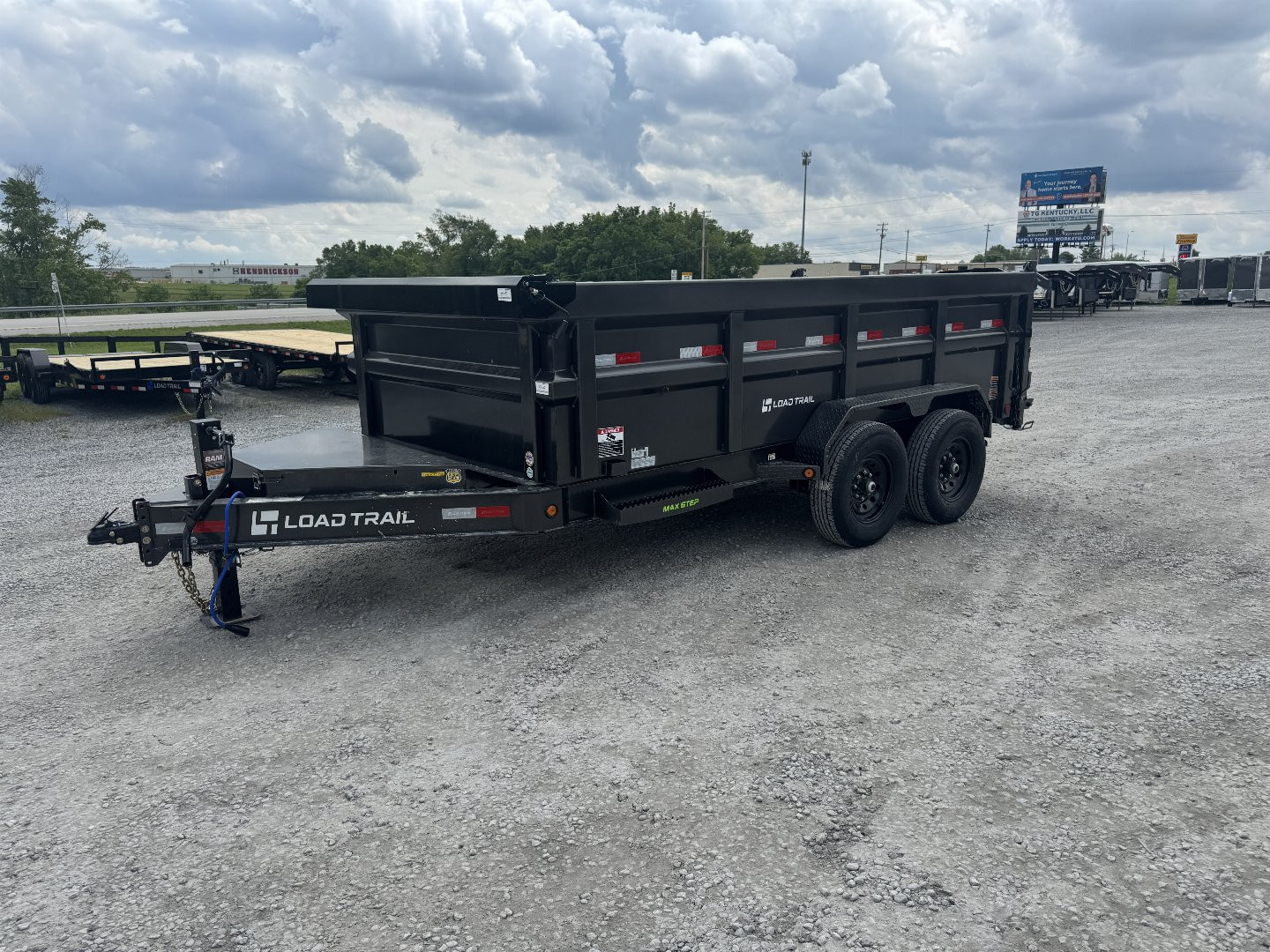 New 2025 Load Trail 83"x14' 3' Side Scissor Lift Dump Trailer