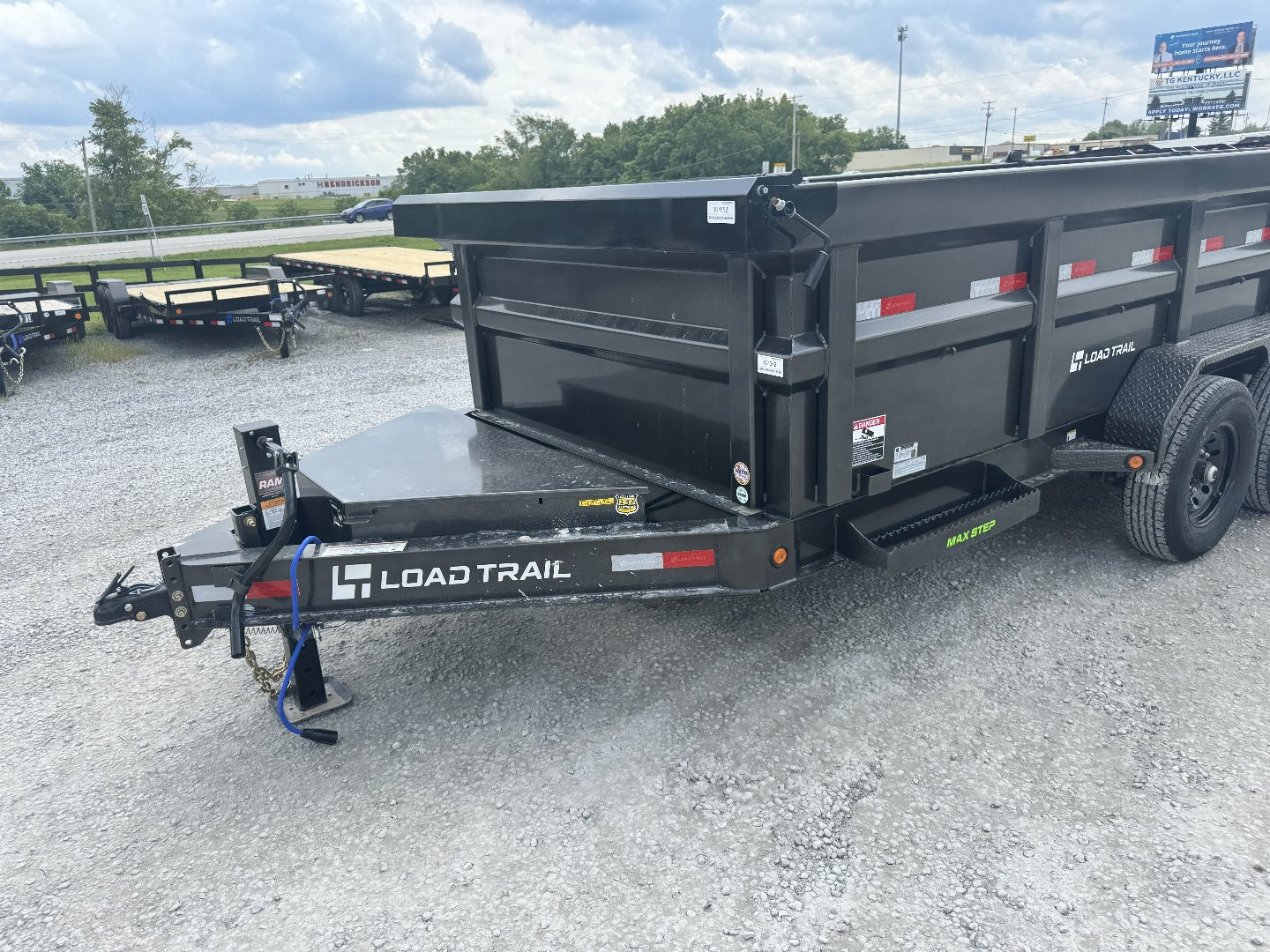 New 2025 Load Trail 83"x14' 3' Side Scissor Lift Dump Trailer