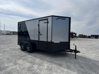 New 2024 Homesteader 7'x14' V-Nose Intrepid Blackout Two-Tone Enclosed Motorcycle Trailer