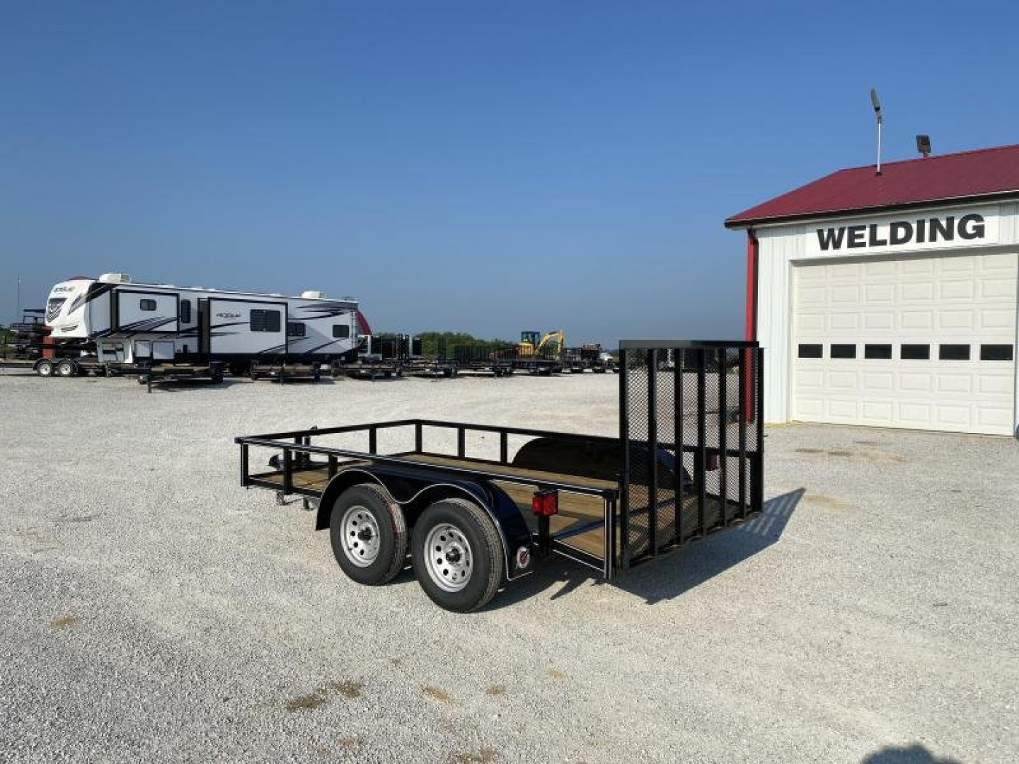 New 2025 Blazer 77"x12' Tandem HD Deluxe Utility Trailer