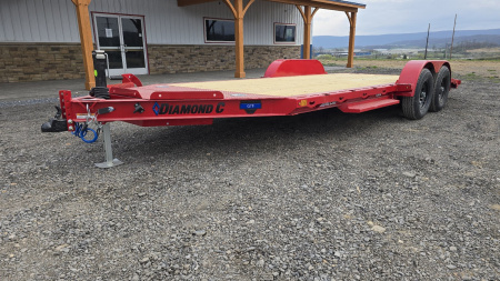 New Diamond C Car Trailer 9.8K GVWR / 83 x18' / Spare Tire Mount