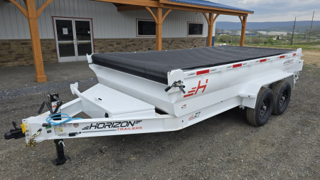 New Horizon Dump Trailer / 80"x14' / 14K GVWR / Ramps / Tarp Kit