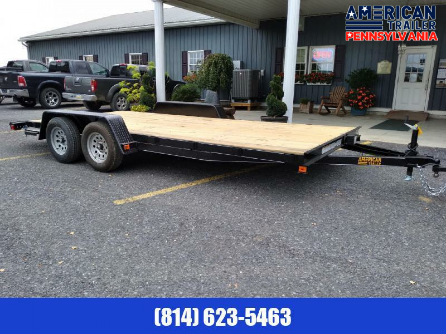 New Quality Trailers / Economy Wood Deck Car Hauler / 18' / 7K GVWR