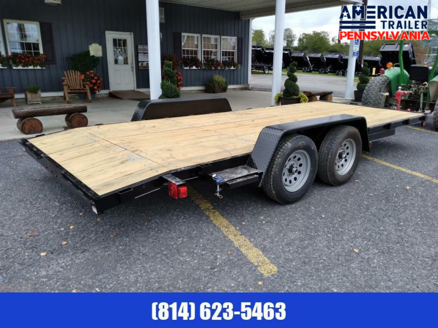 New Quality Trailers / Economy Wood Deck Car Hauler / 18' / 7K GVWR