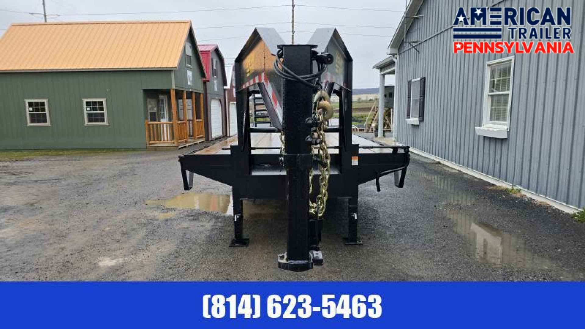 New American Pro Grade Gooseneck Trailer / 25' / 25K GVWR / Spare Mount