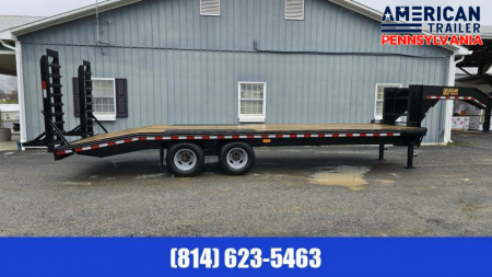 New American Pro Grade Gooseneck Trailer / 25' / 25K GVWR / Spare Mount