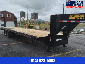 New American Pro Grade Gooseneck Trailer / 25' / 25K GVWR / Spare Mount
