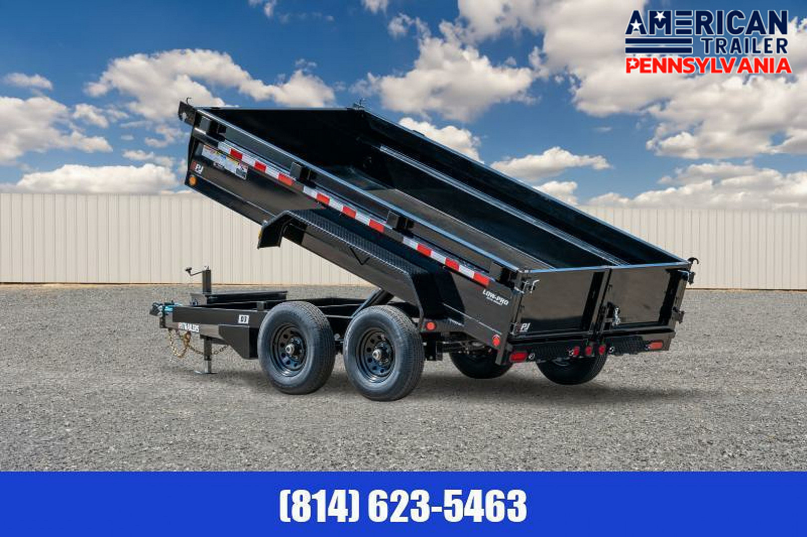 New PJ 72" Tandem Axle Dump / 9.8K GVWR / 72"x12'
