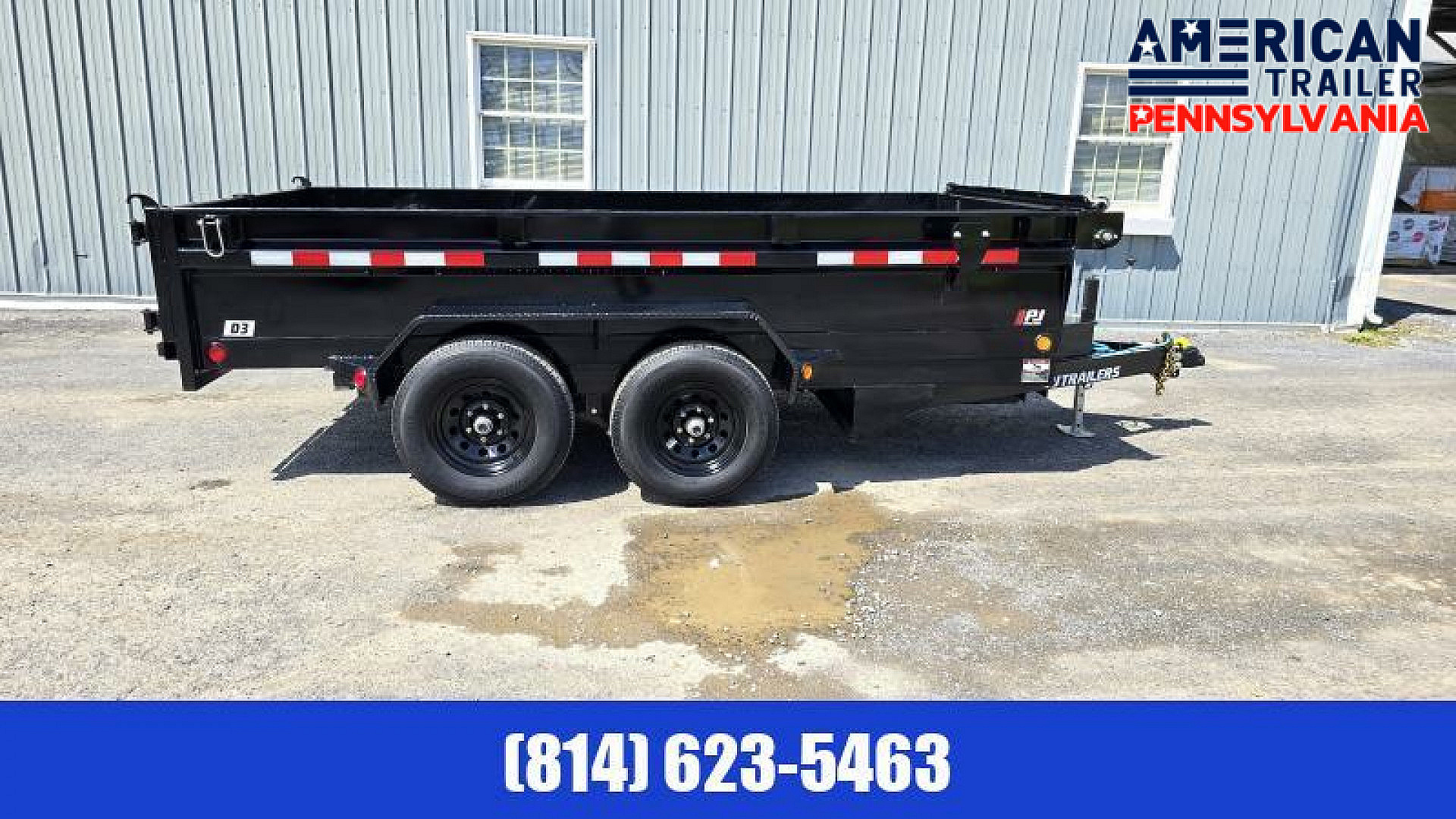 New PJ 72" Tandem Axle Dump / 9.8K GVWR / 72"x12'