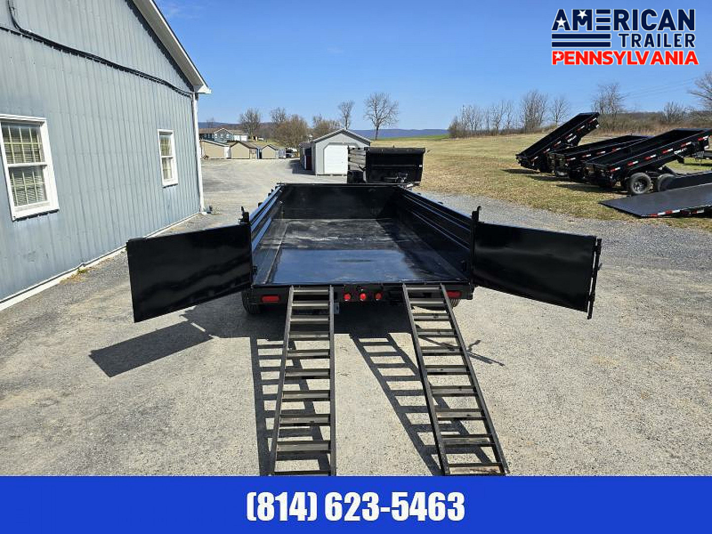 New PJ 83" Low Pro Dump Trailer / 14K GVWR / 83x14 / Tarp / Ramps