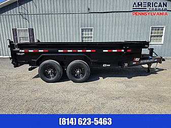 New PJ 83" Low Pro Dump Trailer / 14K GVWR / 83x14 / Tarp / Ramps